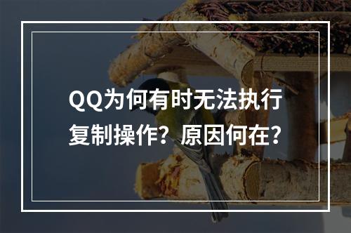 QQ为何有时无法执行复制操作?原因何在?
