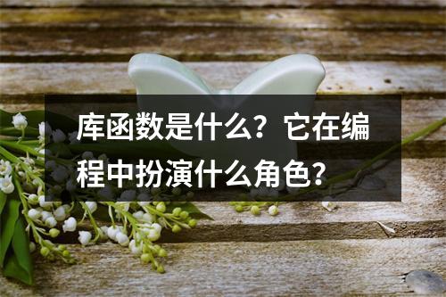 库函数是什么?它在编程中扮演什么角色?
