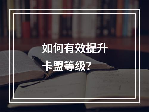如何有效提升卡盟等级?