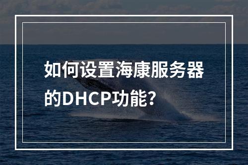 如何设置海康服务器的DHCP功能?