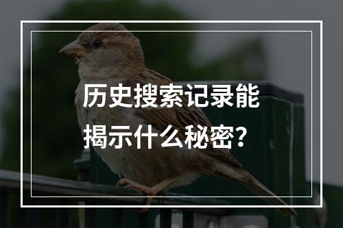 历史搜索记录能揭示什么秘密?