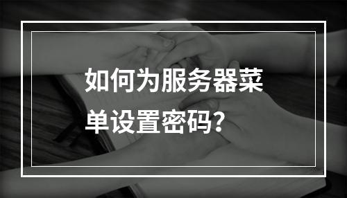 如何为服务器菜单设置密码?