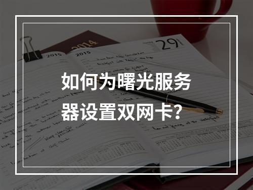 如何为曙光服务器设置双网卡?