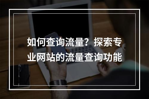 如何查询流量?探索专业网站的流量查询功能