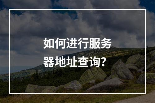如何进行服务器地址查询?