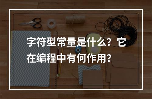 字符型常量是什么?它在编程中有何作用?