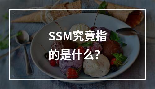 SSM究竟指的是什么?