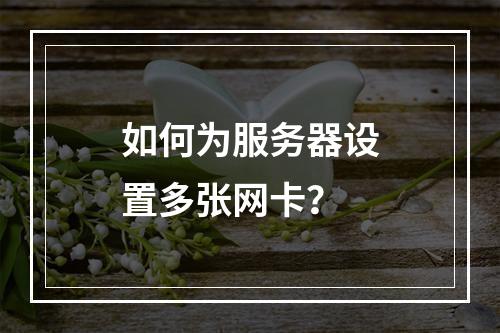 如何为服务器设置多张网卡?