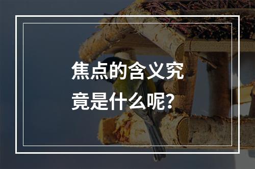 焦点的含义究竟是什么呢?