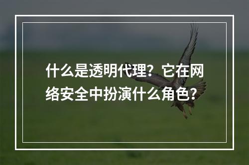 什么是透明代理?它在网络安全中扮演什么角色?
