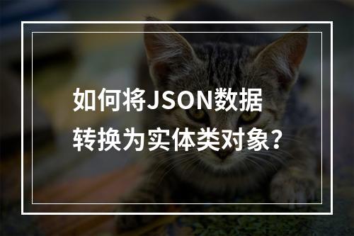 如何将JSON数据转换为实体类对象?