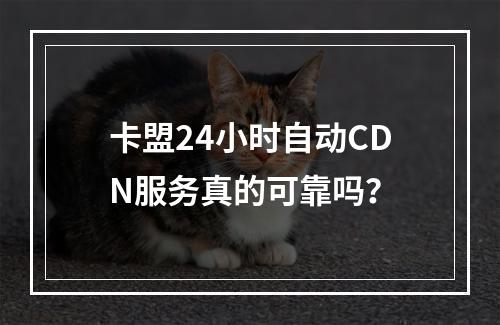 卡盟24小时自动CDN服务真的可靠吗?