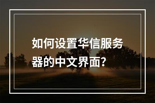 如何设置华信服务器的中文界面?
