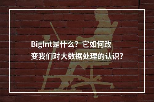BigInt是什么?它如何改变我们对大数据处理的认识?