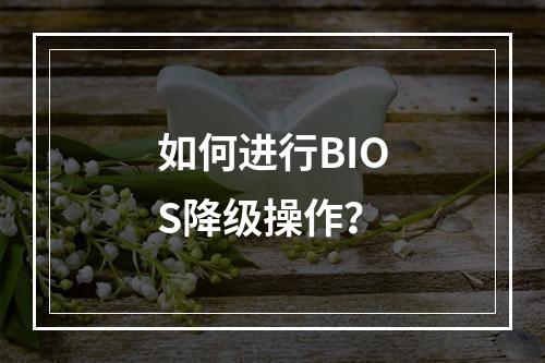 如何进行BIOS降级操作?