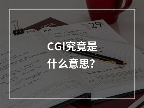 CGI究竟是什么意思?