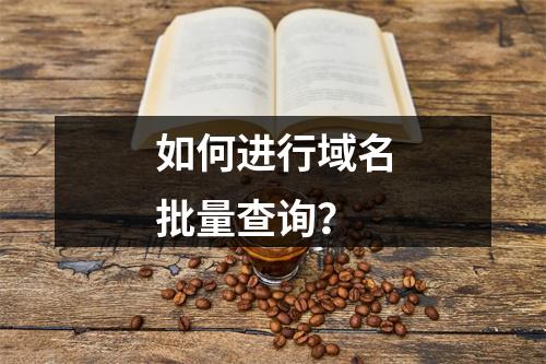 如何进行域名批量查询?