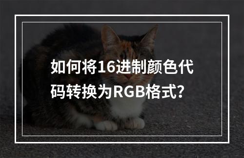 如何将16进制颜色代码转换为RGB格式?