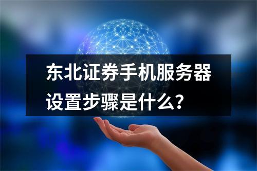 东北证券手机服务器设置步骤是什么?