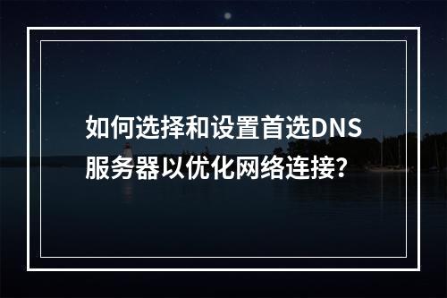 如何选择和设置首选DNS服务器以优化网络连接?