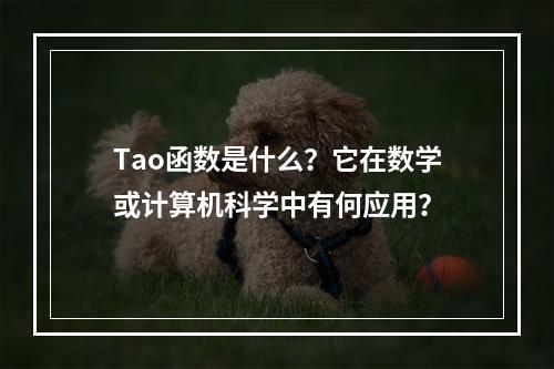 Tao函数是什么?它在数学或计算机科学中有何应用?