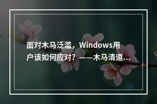 面对木马泛滥,Windows用户该如何应对?——木马清道夫来帮忙