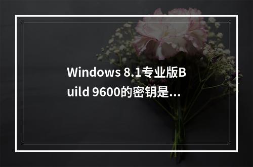 Windows 8.1专业版Build 9600的密钥是什么?