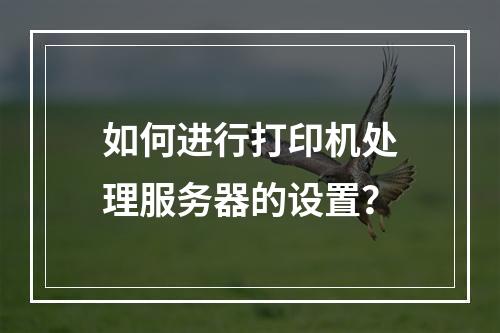 如何进行打印机处理服务器的设置?