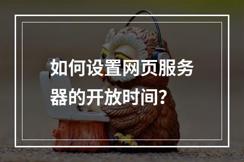 如何设置网页服务器的开放时间?