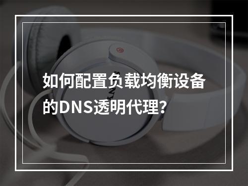 如何配置负载均衡设备的DNS透明代理?