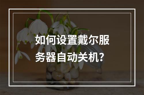 如何设置戴尔服务器自动关机?