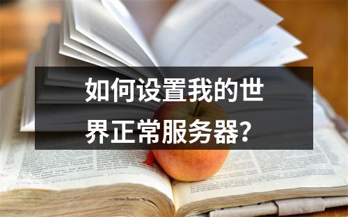 如何设置我的世界正常服务器?