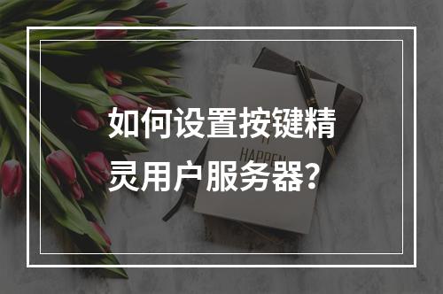 如何设置按键精灵用户服务器?