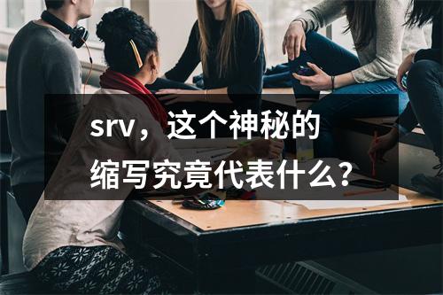 srv,这个神秘的缩写究竟代表什么?