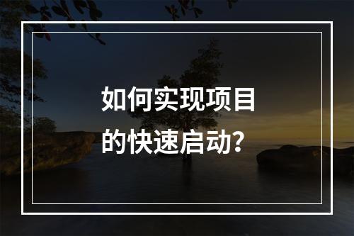如何实现项目的快速启动?
