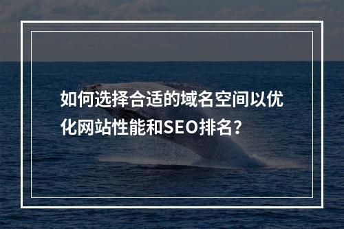 如何选择合适的域名空间以优化网站性能和SEO排名?