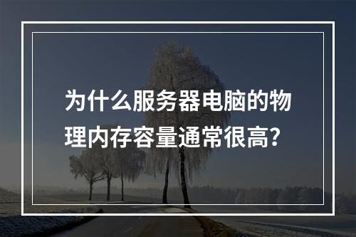 为什么服务器电脑的物理内存容量通常很高?
