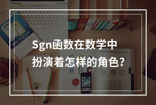 Sgn函数在数学中扮演着怎样的角色?