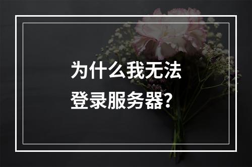 为什么我无法登录服务器?