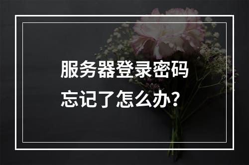 服务器登录密码忘记了怎么办?