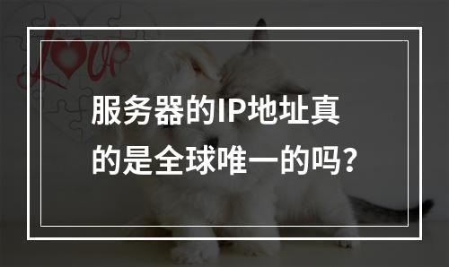 服务器的IP地址真的是全球唯一的吗?