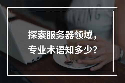 探索服务器领域,专业术语知多少?