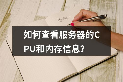 如何查看服务器的CPU和内存信息?