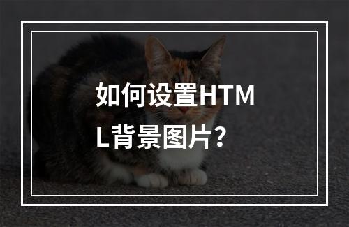 如何设置HTML背景图片?