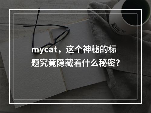mycat,这个神秘的标题究竟隐藏着什么秘密?