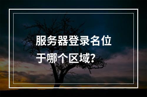 服务器登录名位于哪个区域?