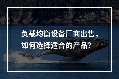 负载均衡设备厂商出售,如何选择适合的产品?
