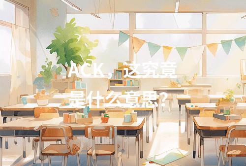 ACK,这究竟是什么意思?