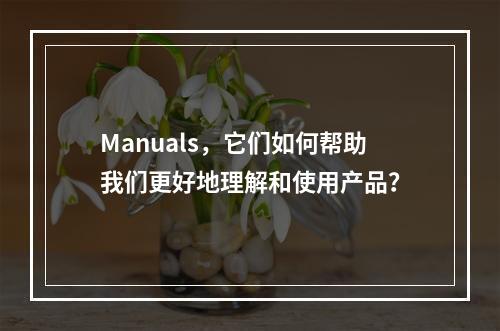 Manuals,它们如何帮助我们更好地理解和使用产品?