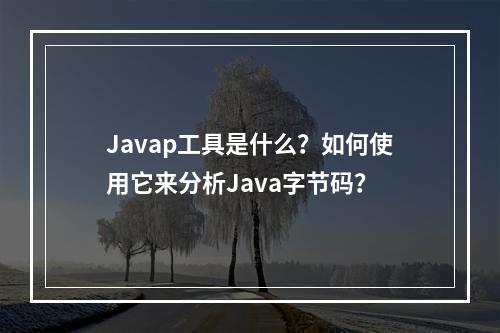 Javap工具是什么?如何使用它来分析Java字节码?